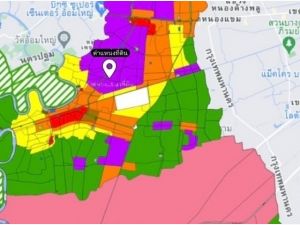 ขายที่ดินรูปถมแล้ว ผังสีม่วง อ.กระทุ่มแบน จ.สมุทรสาคร 4-0-60.9 ไร  .