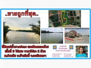  ขายที่ดินติดแม่น้ำบางปะกง 9 ไร่เศษ (ถมแล้วบางส่วน) ต.ท่าพลับ อ.บ้านโพธิ์ จ.ฉะเชิงเทรา