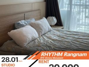 คอนโด Rhythm Rangnam ห้องตกแต่งครบ พร้อมเข้าอยู่ บิ้วอินมาเรียบร้อย เช่าราคา 20,000 บาท