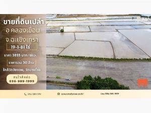 ขายด่วน ที่ดินเปล่า 19-1-81 ไร่ บางโรง คลองเขื่อน ฉะเชิงเทรา  .