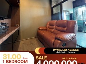 ขายพร้อมผู้เช่า คอนโด Whizdom Avenue Ratchada – Ladprao  1 ห้องนอน 1 ห้องน้ำ ขนาด 31 ตร.ม.