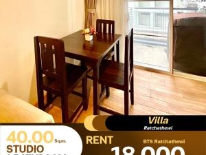 ว่างเช่าราคาดีให้ครบเลยCondo Villa Ratchatewi ห้องสตูดิโอ  1 ห้องน้ำ ขนาด 40 ตร.ม. จัดพื้นที่ใช้สอยเป็นอย่างดี: PR_aa00000590270