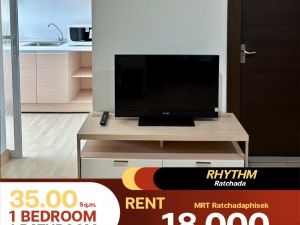 พร้อมให้เช่าห้องตกแต่งมาแล้ว 1 ห้องนอน 1 ห้องน้ำ คอนโด Rhythm Ratchada: PR_aa00000590804