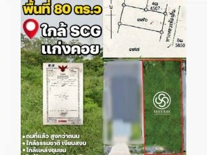 ขายที่ดิน ขายที่ดินเปล่า 80 ตร.ว  ต.ทับกวง อ.แก่งคอย  (ใกล้ SCG)  .