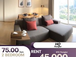 Condo HQ Thonglor✨ห้องมุม เป็นส่วนตัว  2 ห้องนอน 2 ห้องน้ำ เฟอร์นิเจอร์ครบ: aa00000594746