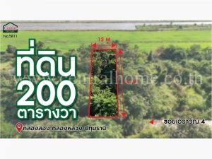 ที่ดินเปล่า 200 ตร.ว ซอยเอราวัณ 4 คลองสอง ปทุมธานี  .