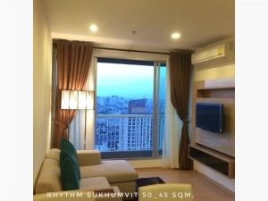 ให้เช่า คอนโด river view 1 nice bedroom Rhythm สุขุมวิท 50 (ริธึ่ม สุขุมวิท 50) 45 ตรม. near BTS Onnut Lotus Century Mall: aa00000599840