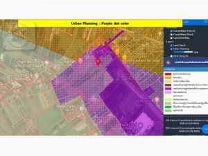 ขายที่ดินสีม่วงสร้างโรงงาน บ้านโพธิ์ เนื้อที่ 130 -0- 86 ไร่   .
